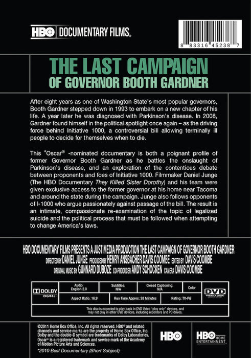Last Campaign of Governor Booth Gardner, The (MOD) (DVD Movie) - back cover art