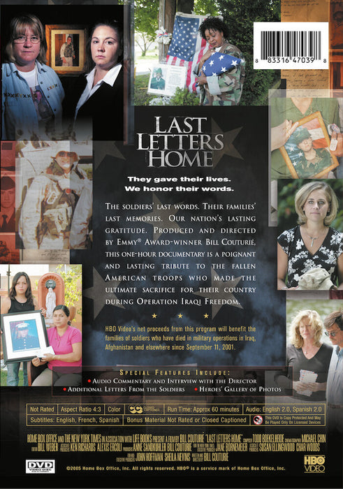 Last Letters Home (MOD) (DVD Movie) - back cover art