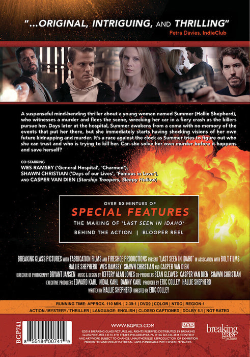 Last Seen In Idaho (MOD) (DVD Movie) - back cover art