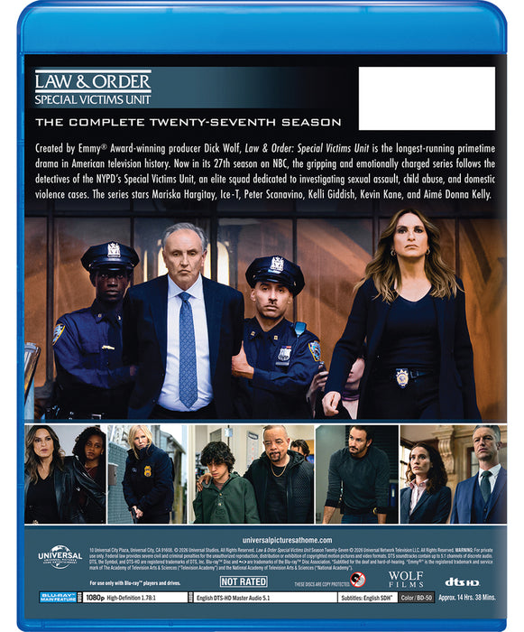 Law & Order: Special Victims Unit - Season 27 (MOD) (BluRay Movie) - back cover art