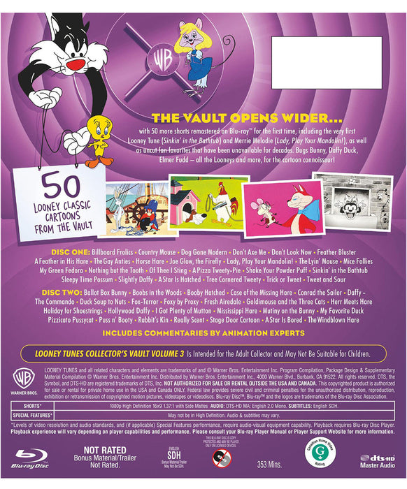 Looney Tunes: Collector's Vault Vol. 3 (MOD) (BluRay Movie) - back cover art