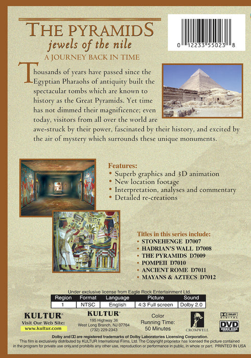 Lost Treasures Of The Ancient World: The Pyramids (MOD) (DVD Movie) - back cover art