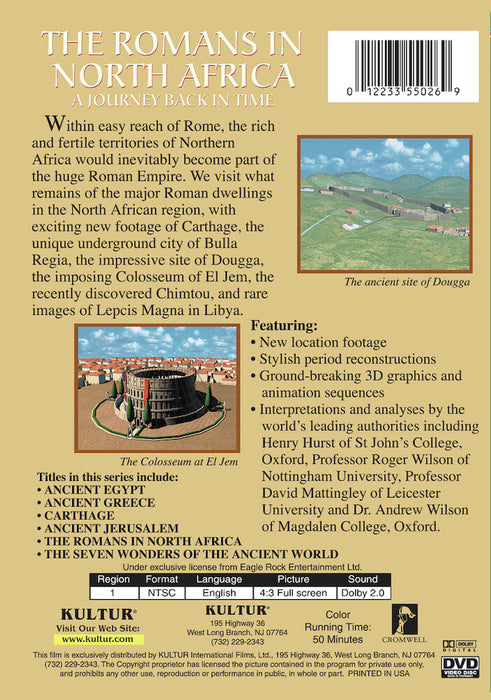 Lost Treasures Of The Ancient World: The Romans In North Africa (MOD) (DVD Movie) - back cover art