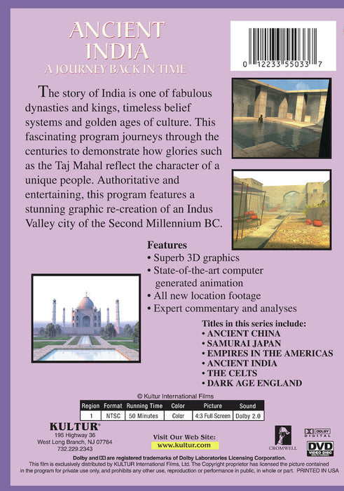 Lost Treasures of the Ancient World: Ancient India (MOD) (DVD Movie) - back cover art