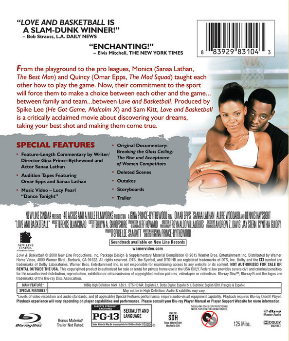 Love & Basketball (MOD) (BluRay Movie) - back cover art