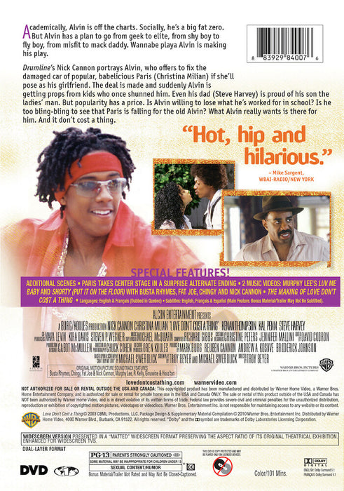 Love Don't Cost a Thing (MOD) (DVD Movie) - back cover art