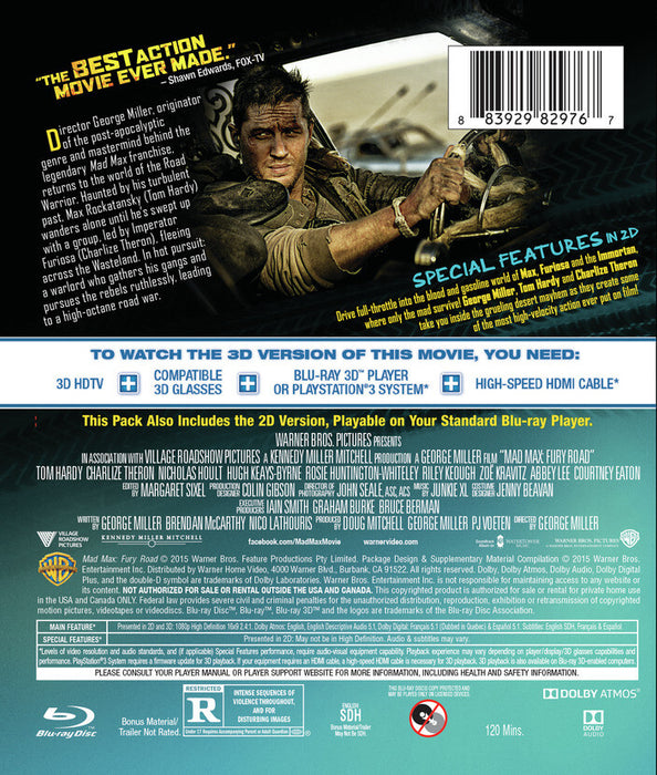 Mad Max: Fury Road (MOD) (BluRay Movie) - back cover art