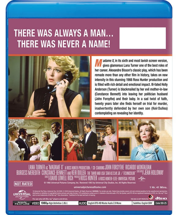 Madame X (MOD) (BluRay Movie) - back cover art