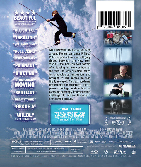Man On Wire (MOD) (BluRay Movie) - back cover art