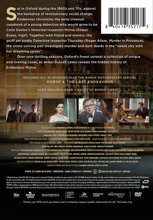 Masterpiece: Endeavour Complete Collection (MOD) (DVD Movie) - back cover art