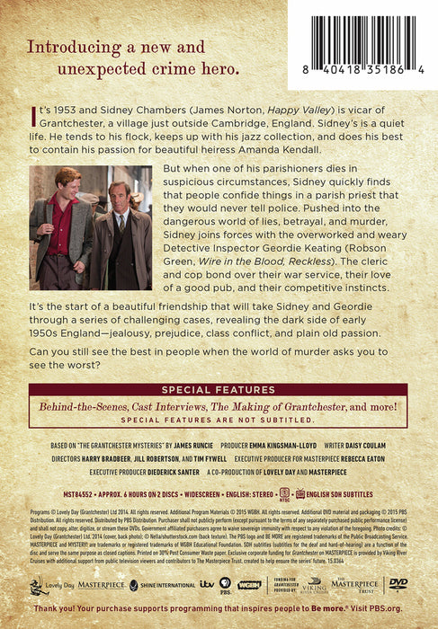 Masterpiece Mystery!: Grantchester Season 1 (MOD) (DVD Movie) - back cover art