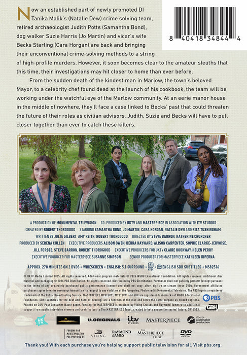Masterpiece Mystery!: The Marlow Murder Club, Season 3 (MOD) (DVD Movie) - back cover art