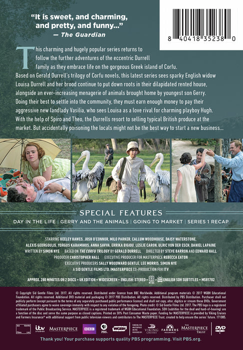 Masterpiece: The Durrells in Corfu Season 2 (MOD) (DVD Movie) - back cover art
