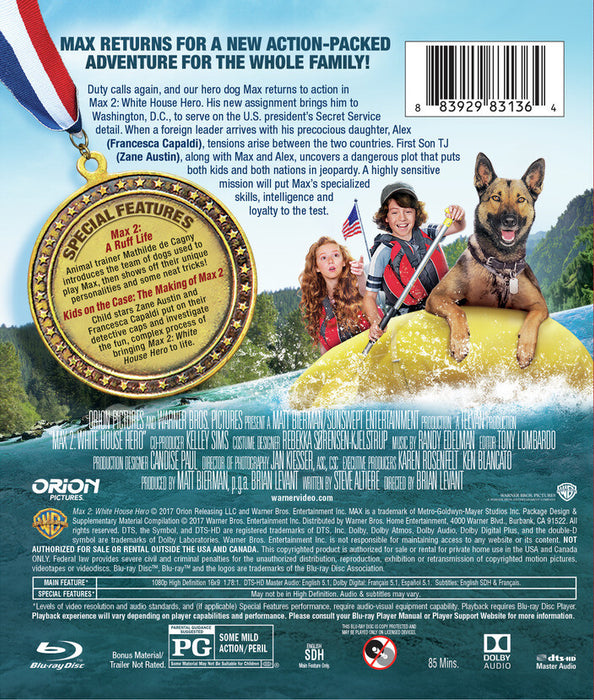 Max 2: White House Hero (MOD) (BluRay Movie) - back cover art