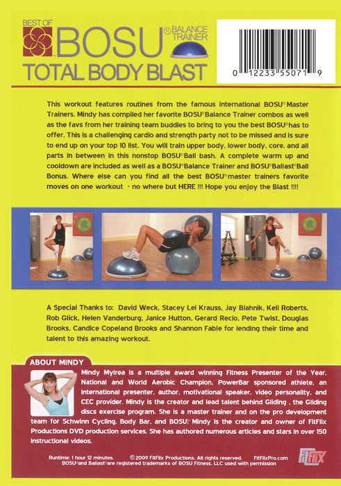 Mindy Mylrea: Best Of Bosu Total Body Blast (MOD) (DVD Movie) - back cover art