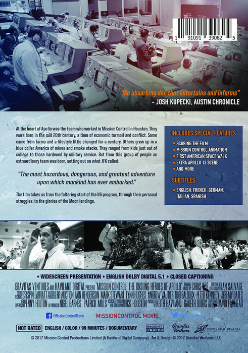 Mission Control: The Unsung Heroes of Apollo (MOD) (DVD Movie) - back cover art