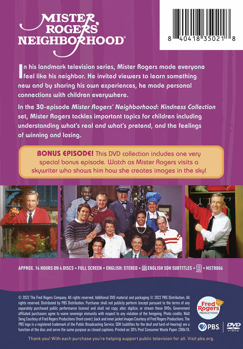 Mister Rogers' Neighborhood: Kindness Collection (MOD) (DVD Movie) - back cover art