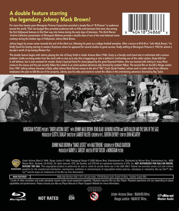Monogram Matinee Vol. 3 - Under Arizona Skies and Range Justice (MOD) (BluRay MOVIE) image 2