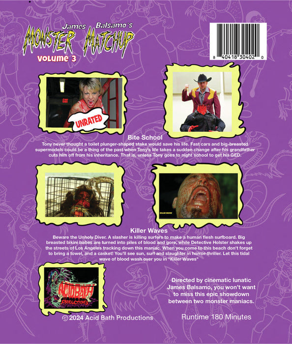 Monster Matchup - Volume 3 (MOD) (BluRay Movie) - back cover art