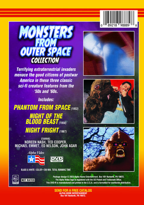Monsters from Outer Space Collection (Phantom from Space / Night of the Blood Beat / Night Fright) (MOD) (DVD Movie) - back cover art