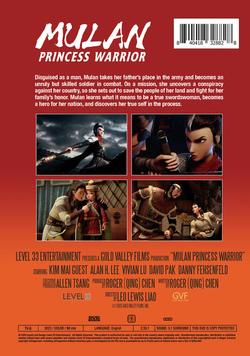 Mulan Princess Warrior (MOD) (DVD Movie) - back cover art