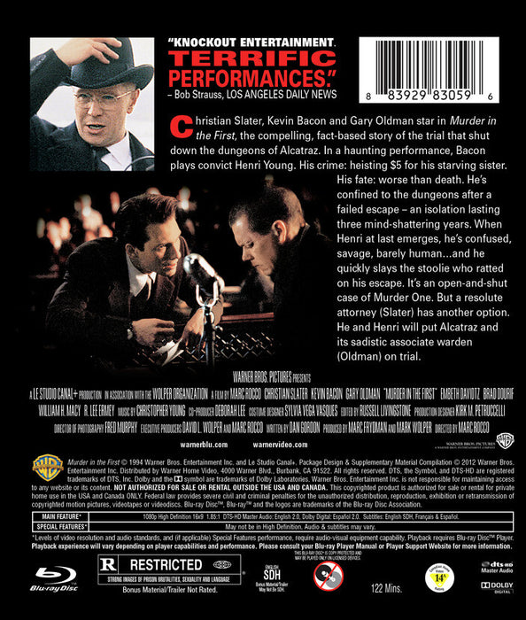 Murder in the First (MOD) (BluRay Movie) - back cover art