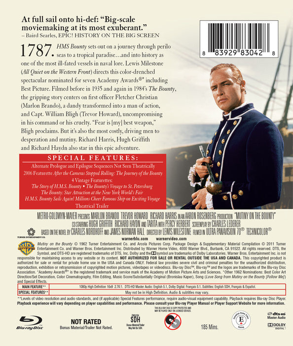 Mutiny on the Bounty (1962) (MOD) (BluRay Movie) - back cover art