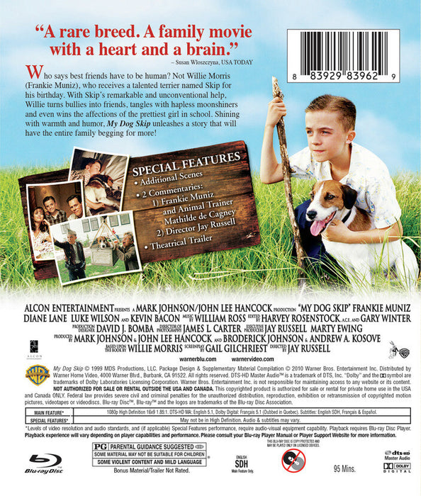 My Dog Skip (MOD) (BluRay Movie) - back cover art