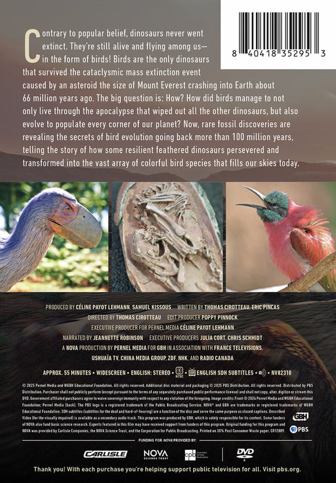 NOVA: Dino Birds (MOD) (DVD Movie) - back cover art
