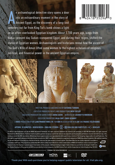 NOVA: Egypt's Tombs of Amun (MOD) (DVD Movie) - back cover art