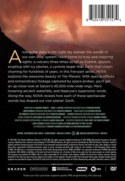 NOVA: The Planets (MOD) (DVD Movie) - back cover art