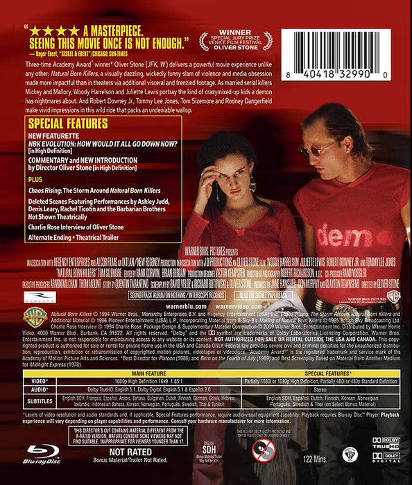 Natural Born Killers: Director's Cut (MOD) (BluRay Movie) - back cover art