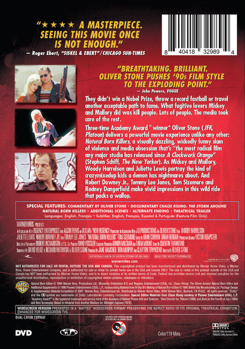 Natural Born Killers (Oliver Stone Collection) (MOD) (DVD Movie) - back cover art