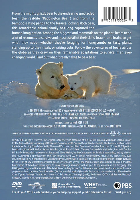 Nature: Bears (MOD) (DVD Movie) - back cover art