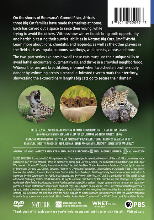 Nature: Big Cats, Small World (MOD) (BluRay Movie) - back cover art