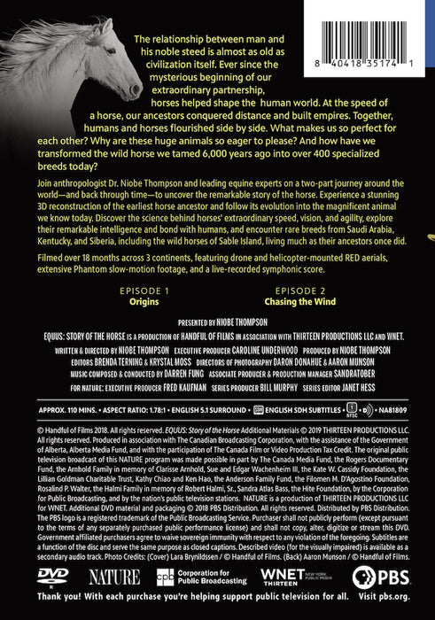 Nature: Equus: Story of the Horse (MOD) (DVD Movie) - back cover art