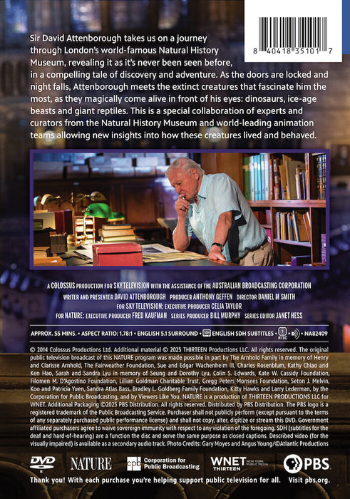 Nature: Museum Alive with David Attenborough (MOD) (DVD Movie) - back cover art