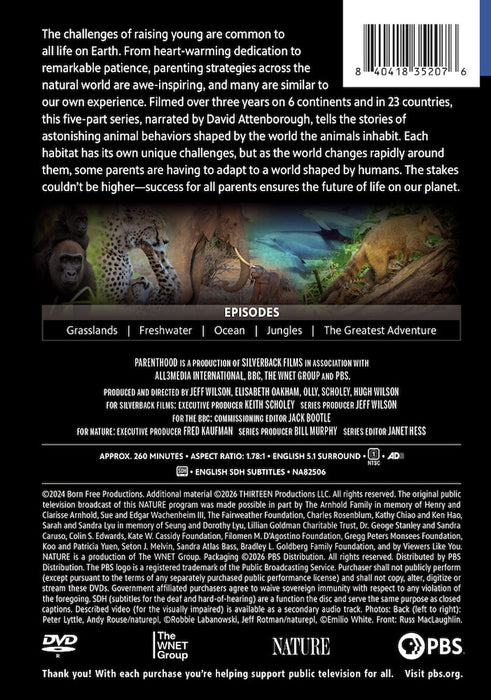 Nature: Parenthood Season 1 (MOD) (DVD Movie) - back cover art