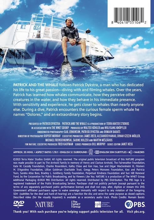 Nature: Patrick and the Whale (MOD) (DVD Movie) - back cover art