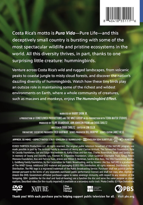 Nature: The Hummingbird Effect (MOD) (DVD Movie) - back cover art