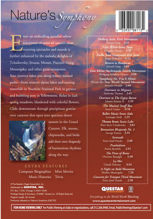 Nature's Symphony (MOD) (DVD Movie) - back cover art