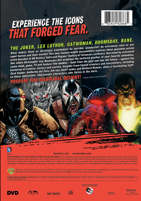 Necessary Evil: Villains of DC Comics (MOD) (DVD Movie) - back cover art