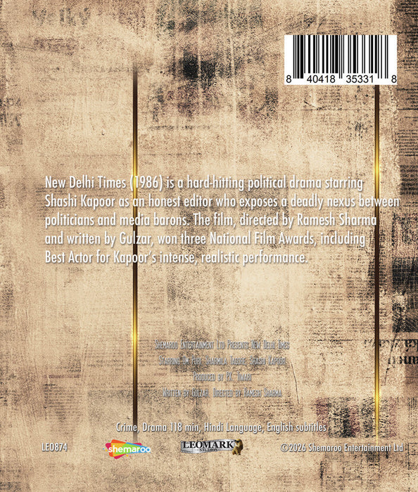 New Delhi Times (MOD) (BluRay Movie) - back cover art