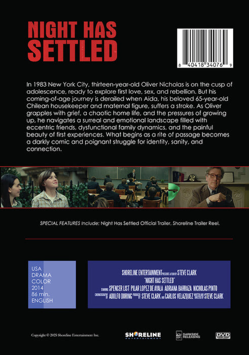 Night Has Settled (MOD) (DVD Movie) - back cover art