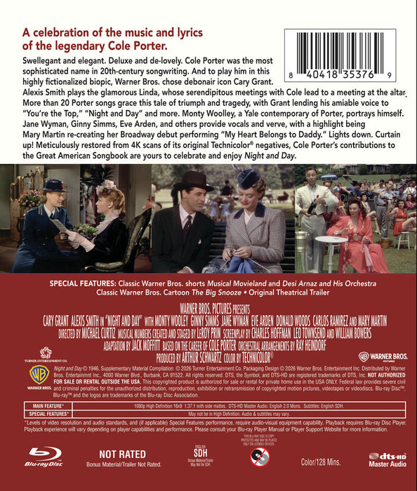 Night and Day (MOD) (BluRay Movie) - back cover art