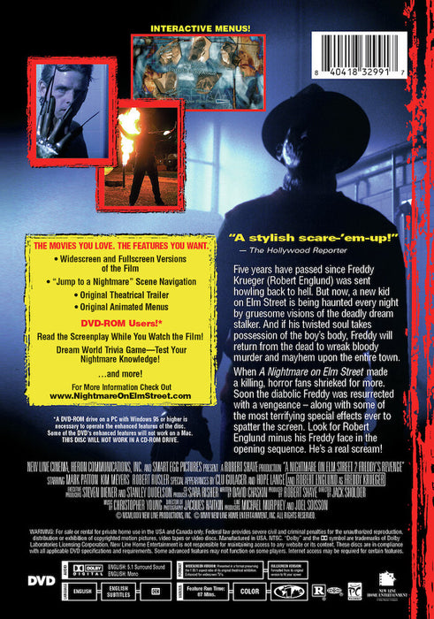 Nightmare On Elm Street 2: Freddie's Revenge (MOD) (DVD Movie) - back cover art
