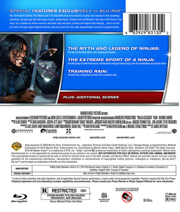 Ninja Assassin (MOD) (BluRay Movie) - back cover art