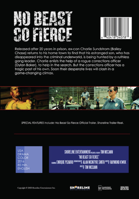 No Beast So Fierce (MOD) (DVD Movie) - back cover art
