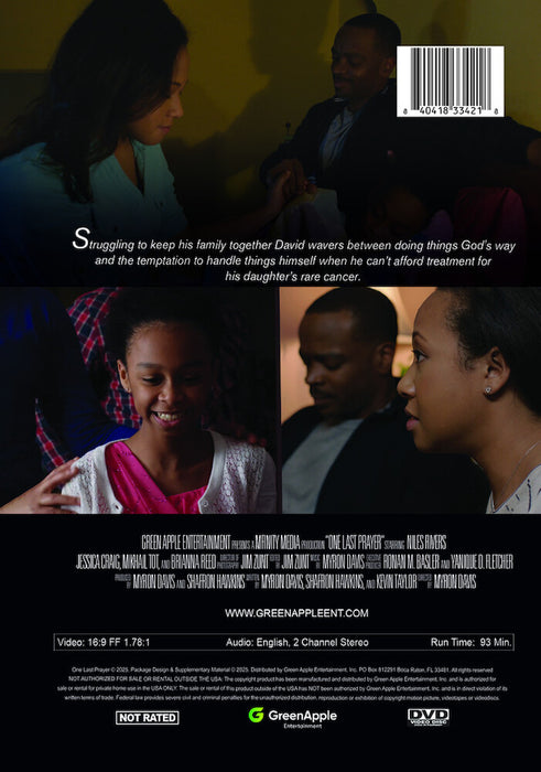 One Last Prayer (MOD) (DVD Movie) - back cover art