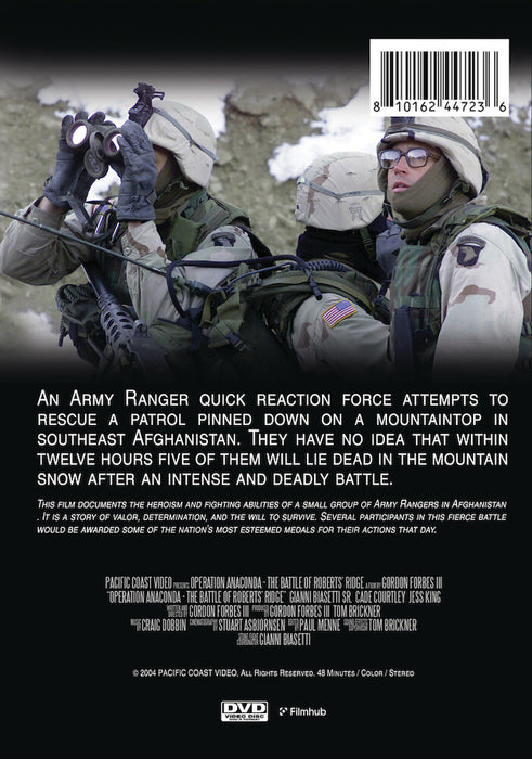 Operation Anaconda: The Battle of Roberts' Ridge (MOD) (DVD Movie) - back cover art